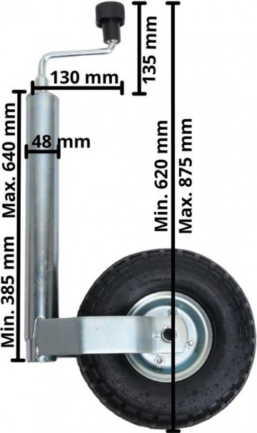 Neuswiel met luchtband Ø48 mm
