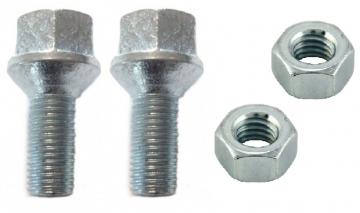 Set van 2 wielbouten moeren